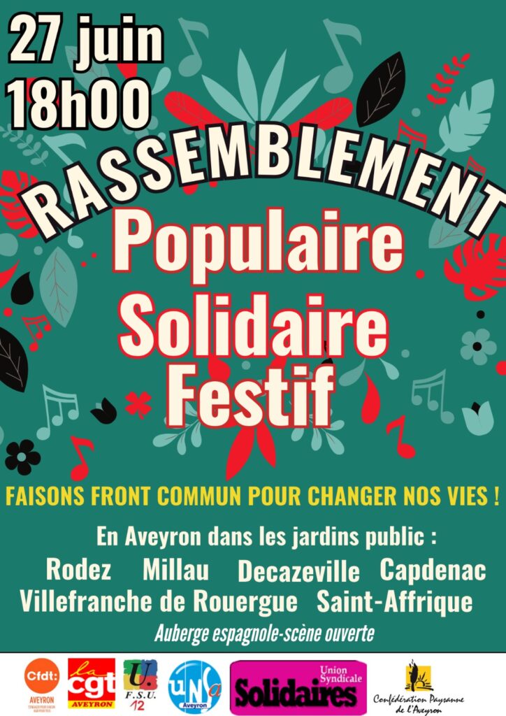 Affiche "Faisons front commun pour changer nos vies"